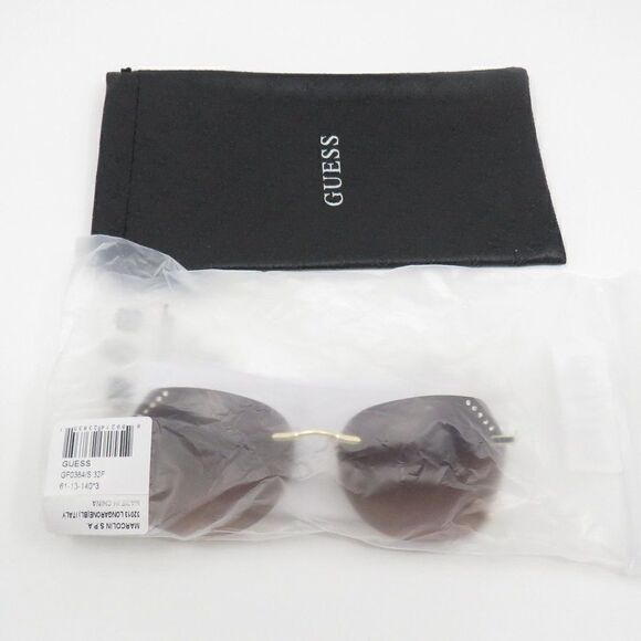 Guess New GF0384/S 32F Gold/Brown Gradient Rimless Sunglasses